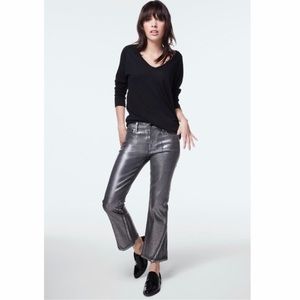 NWOT J Brand Selena Mid-Rise Crop Foiled Chrome Jeans
